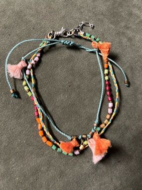 Colorful Beaded Tassel ankle Bracelet Set